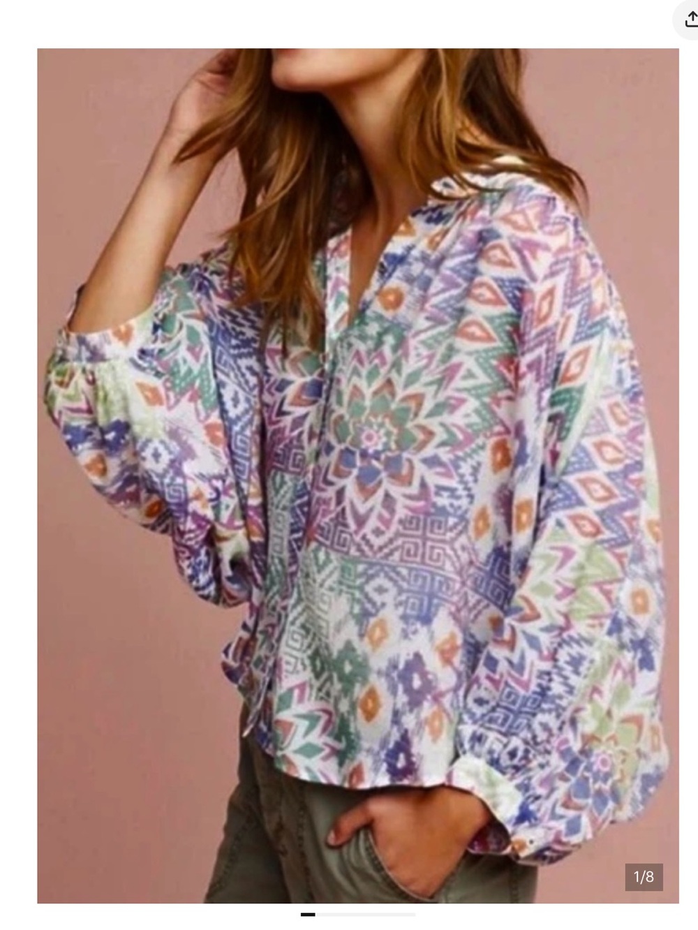 Anthropologie Maeve Bryn Batwing button down blouse